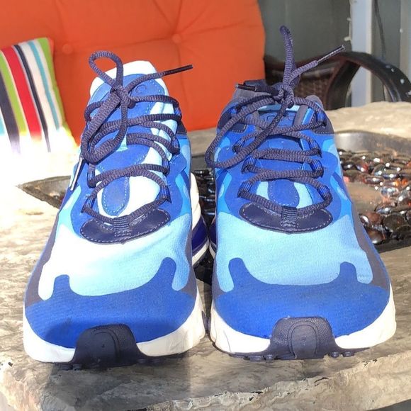 Nike Air Max 270 React Pacific/Hyper Blue CI3866 400 running Size 8.5 men's - Picture 16 of 16